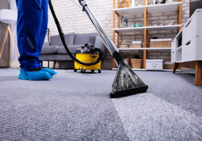 A Man Cleaning the Carpet